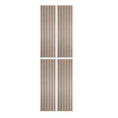 Close-up view of premium oak slatted acoustic wall panel showing natural wood grain texture by solid furniture UK