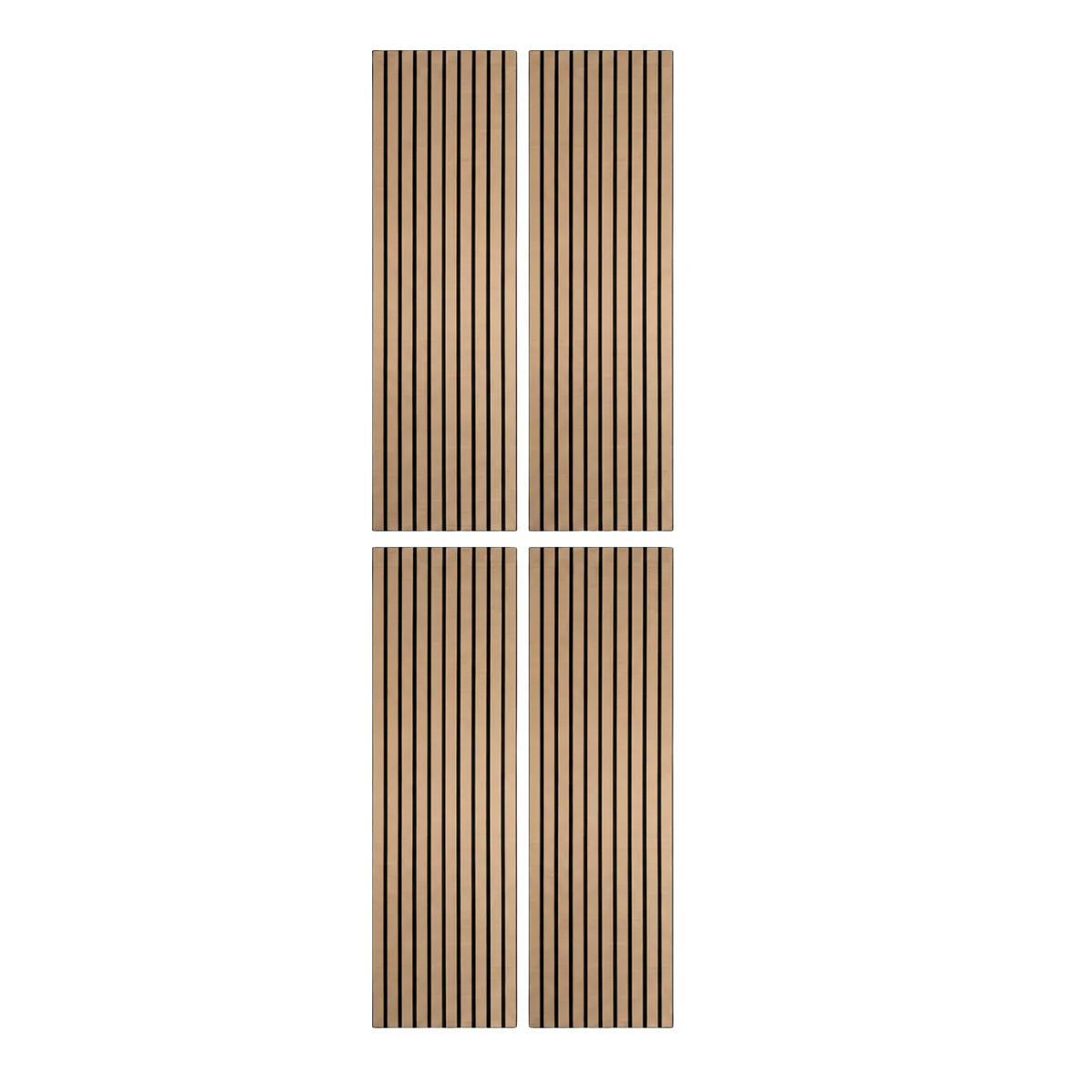Close-up view of walnut slatted acoustic wall panel featuring warm wood tones and elegant slatted finish by solid furniture UK