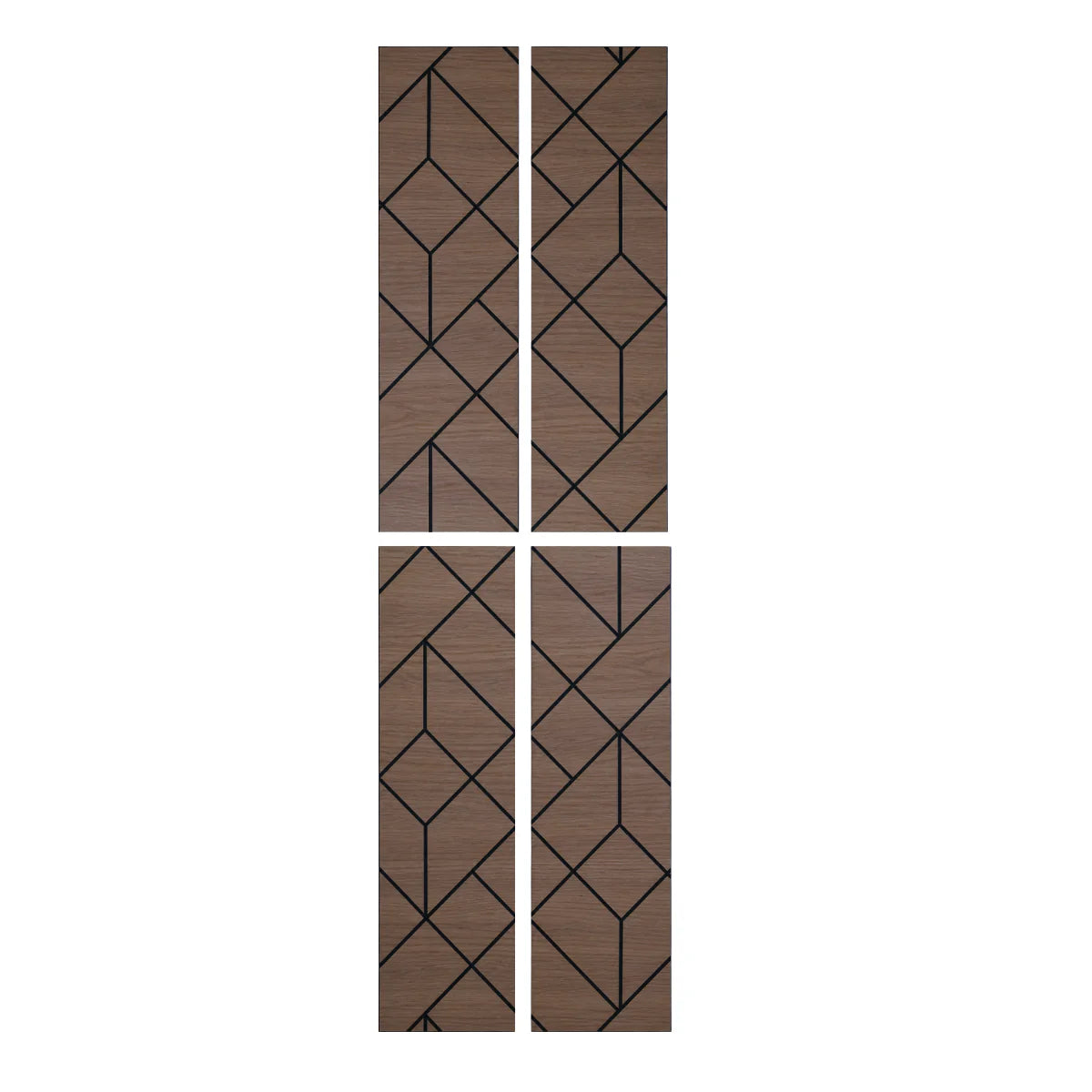 Shard Acoustic Wall Panels by Solid Furniture UK in smoked oak finish, pack of 4 self adhesive acoustic panels for stylish UK interiors