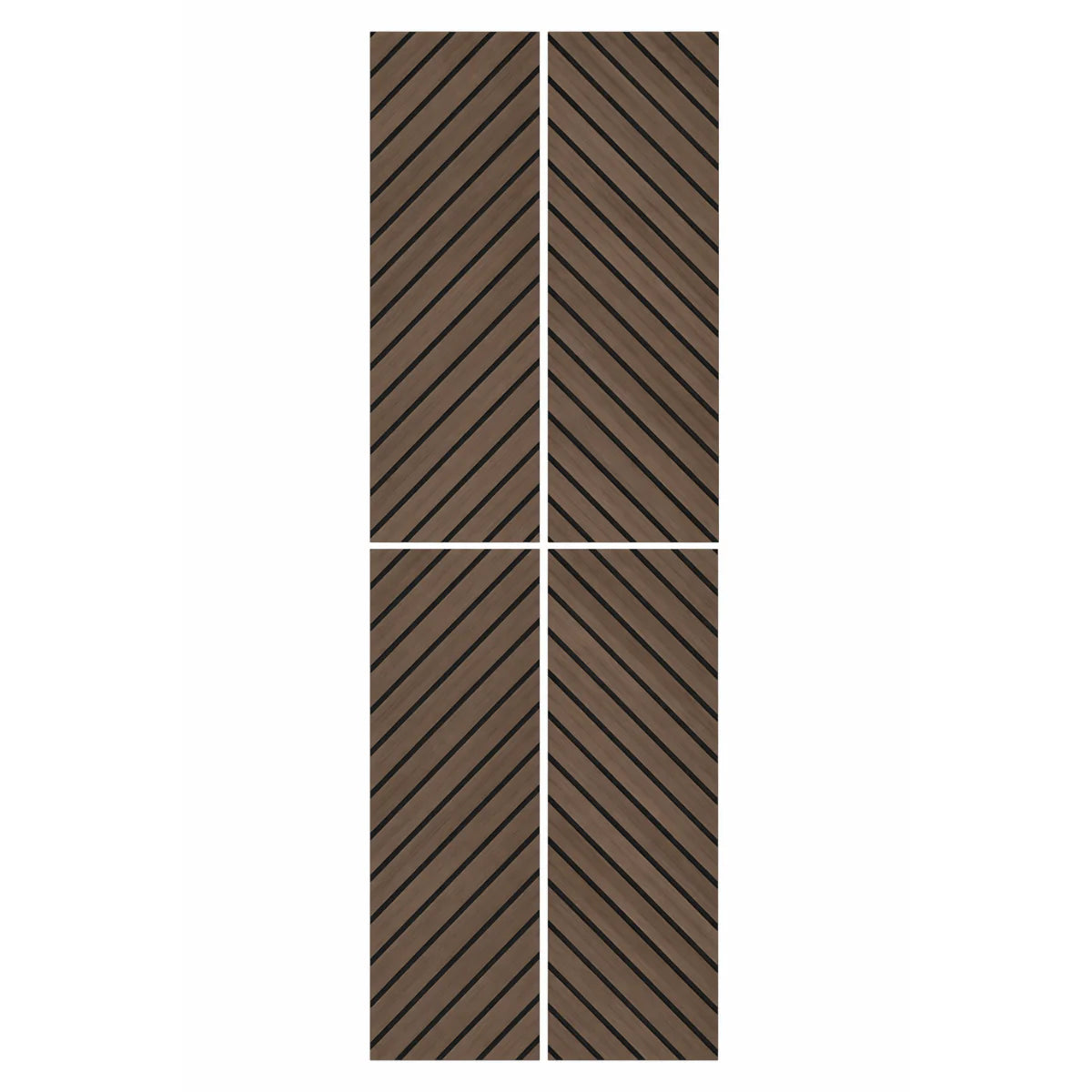 Closeup Smoked Oak herringbone acoustic wall panel natural wood grain veneer acoustic backing pack of 4 solid furniture UK