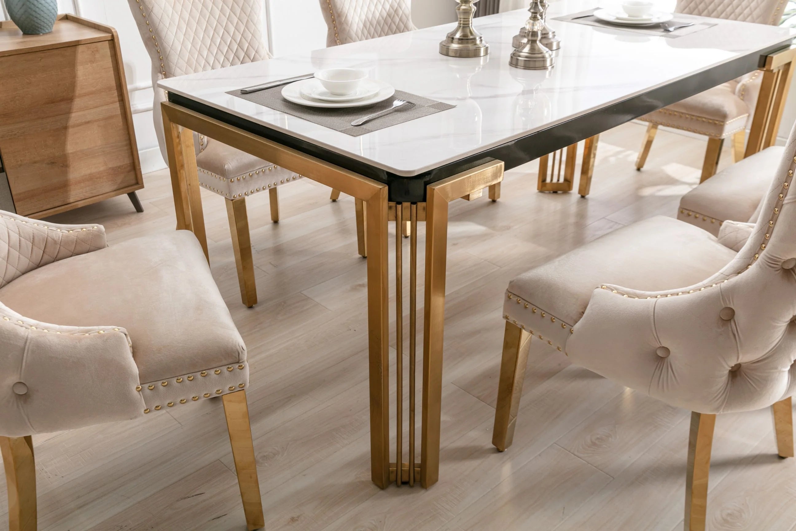 Sorrento rectangle ceramic dining table 180cm large modern dining table Solid Furniture UK