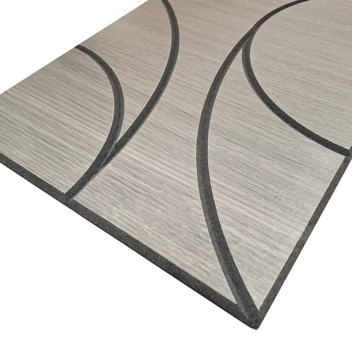 Spiral acoustic wall panels pack of 4 in grey oak finish self adhesive acoustic wood veneer panels for modern home and office walls by Solid Furniture UK