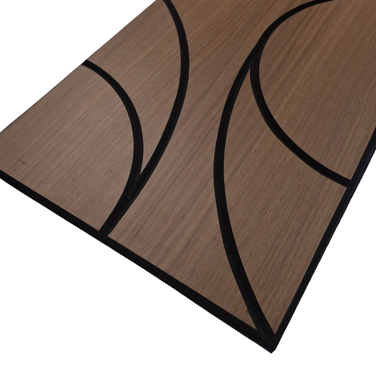 Spiral acoustic wall panels pack of 4 in smoked oak finish with acoustic felt backing for reducing echo in contemporary interiors by Solid Furniture UK