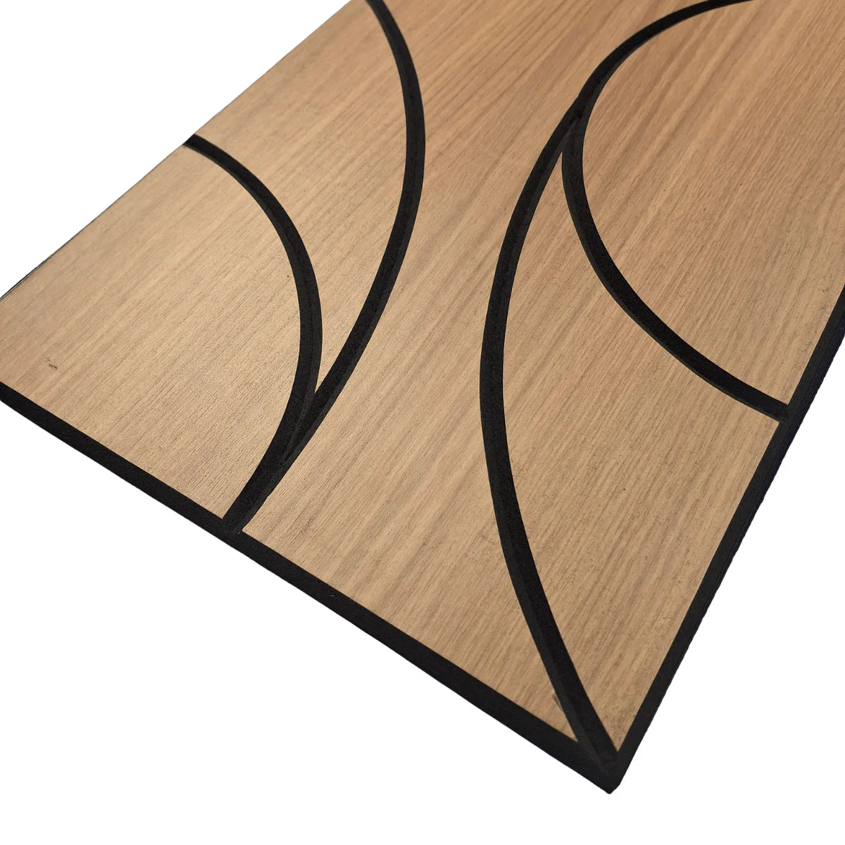 Spiral acoustic wall panels pack of 4 in walnut finish real wood veneer slat panels with acoustic backing for stylish interior walls by Solid Furniture UK