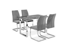 Tokyo Rectangular Dining Table with 4 Matching Chairs for Family Dining | Solid Furniture UK