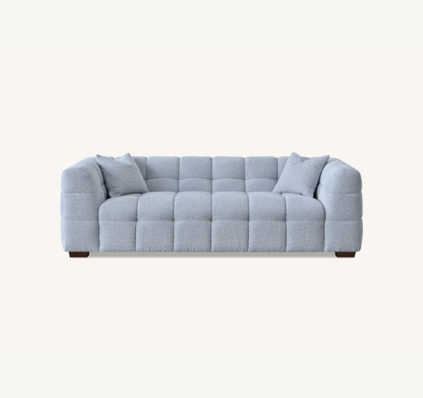 Tribeca 3 seater sofa in pearl bouclé fabric - SOLID FURNITURE LTD