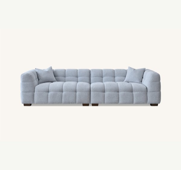 Tribeca 4 seater sofa in pearl bouclé fabric- SOLID FURNITURE LTD
