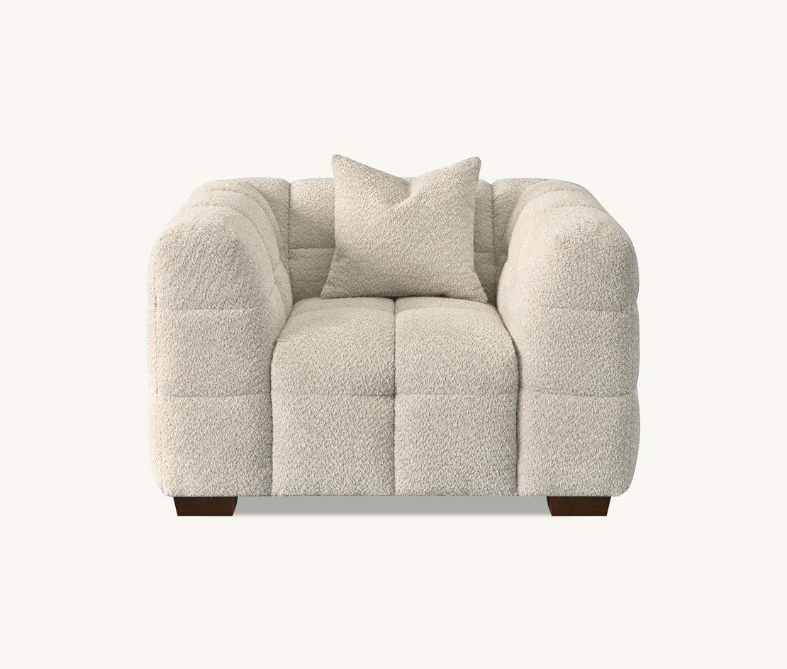 Tribeca accent armchair in oatmeal boucle fabric