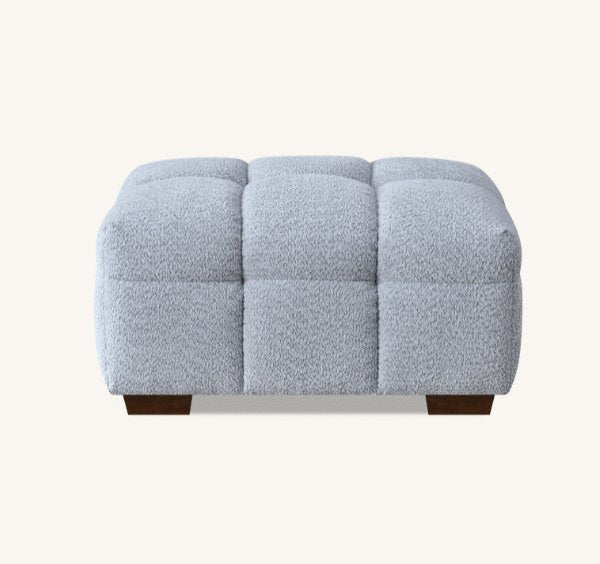 Tribeca bubble footstool in pearl bouclé fabric - SOLID FURNITURE LTD
