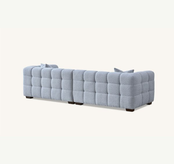 Back view of Tribeca sofa range in pearl bouclé fabric - SOLID FURNITURE LTD
