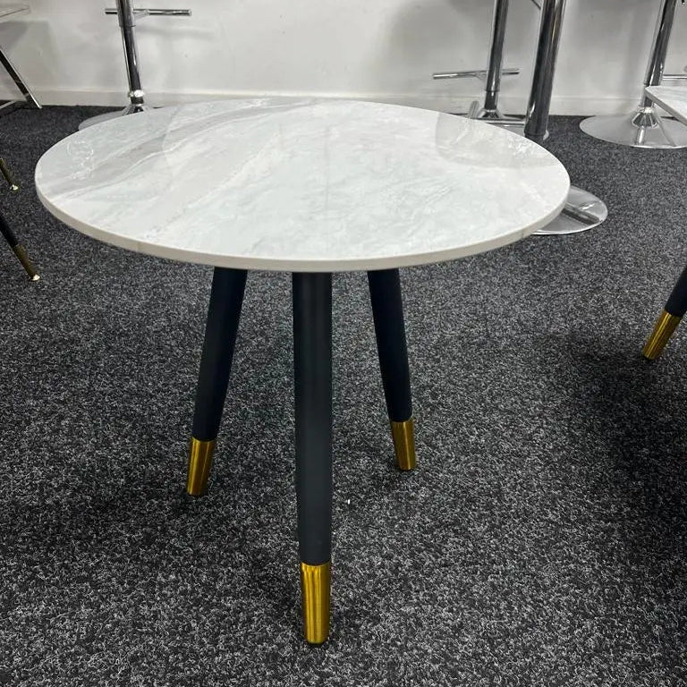 Venice 50cm lamp table with black frame by Solid Furniture UK