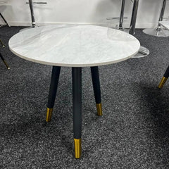 Venice 50cm lamp table with black frame by Solid Furniture UK