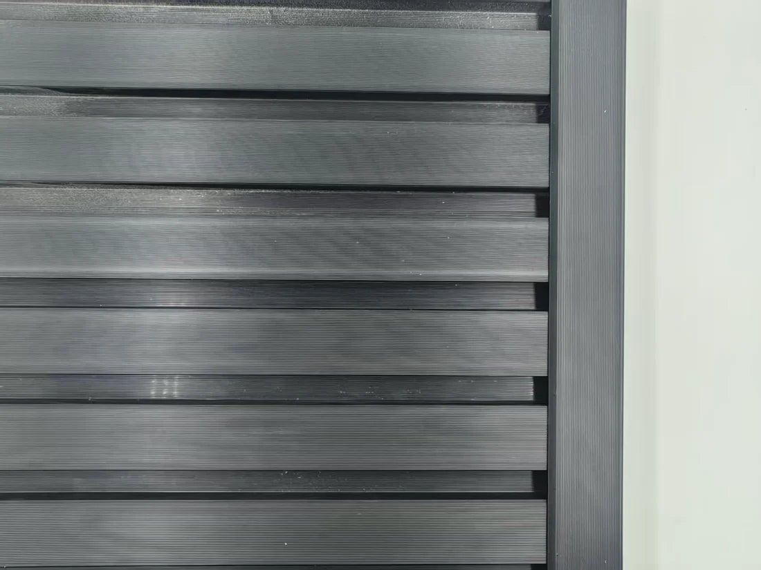 Wall Panel End Trim Black Finish Side Angle View Composite Edge Trim Solid Furniture UK