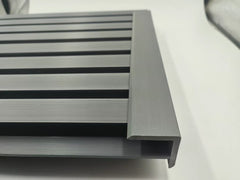 Wall Panel End Trim Grey Finish Side Angle View Composite Edge Trim Solid Furniture UK
