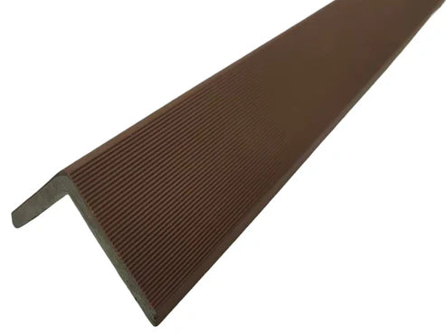 Wall Panel End Trim Light Brown Finish Composite Edge Trim Front View Solid Furniture UK