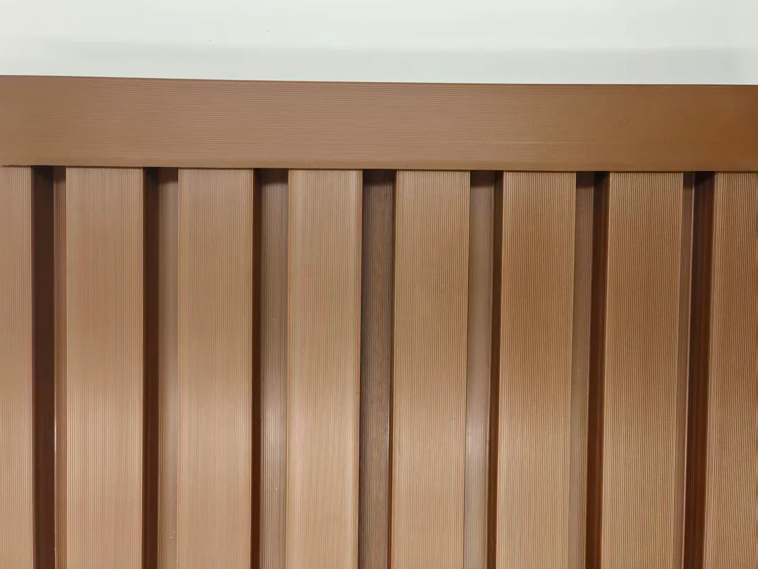 Wall Panel End Trim Light Brown Finish Side Angle View Composite Edge Trim Solid Furniture UK
