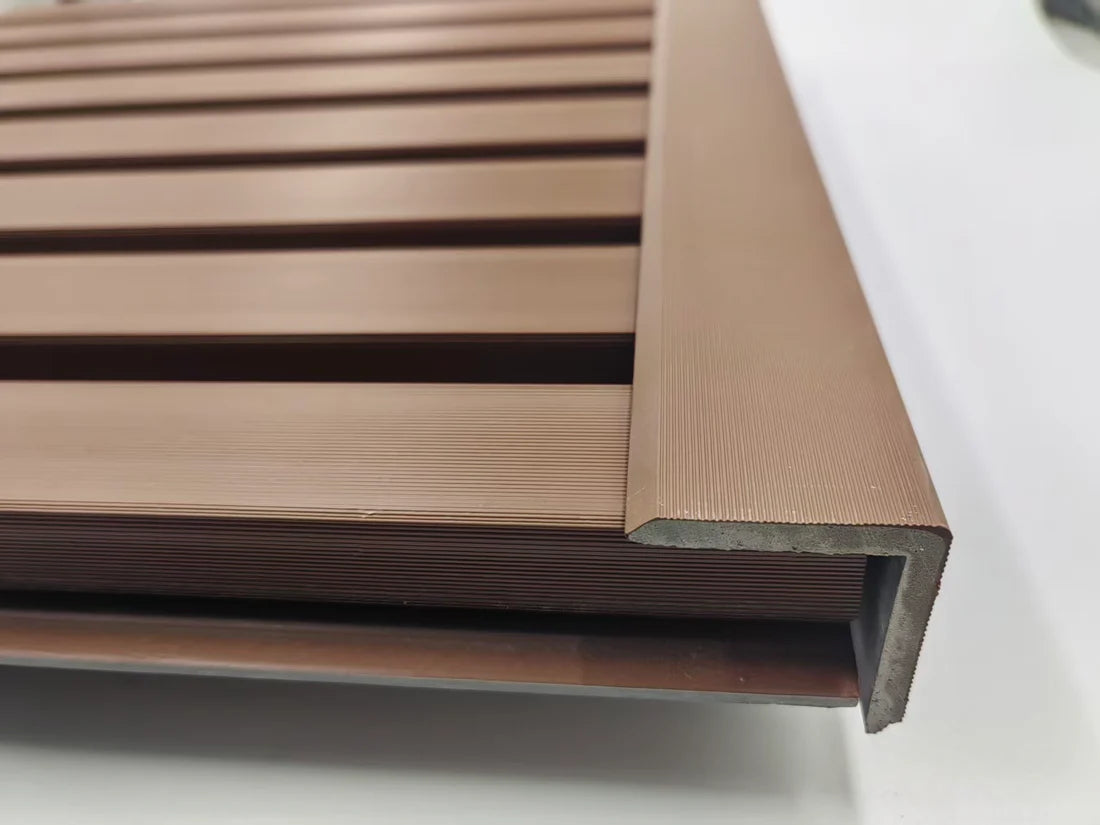 Wall Panel End Trim Light Brown Finish Vertical Installation Composite Trim Solid Furniture UK