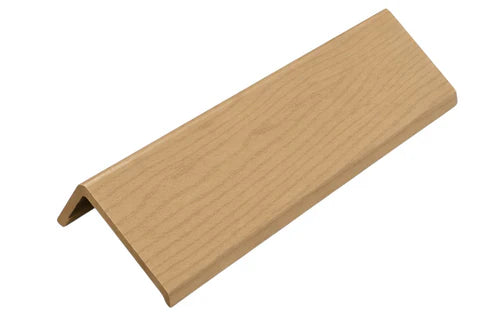 Close-up detail of oak wall panel end trim 240cm UK finish by Solid Furniture LTD