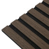 Walnut acoustic slatted wall panel for feature walls and ceilings