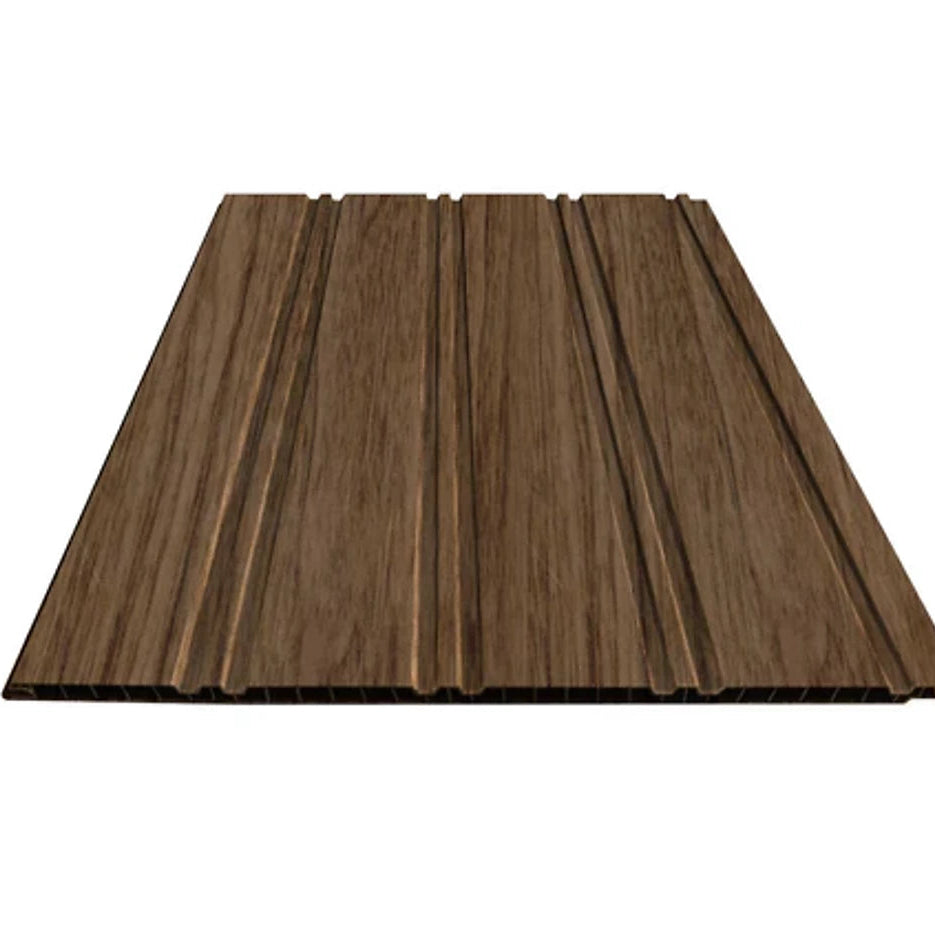 Waterproof walnut seamless multi-width WPC wall panels 30x240cm by Solid Furniture UK