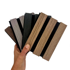 walnut, white oak, light oak, black and ash grey samples 