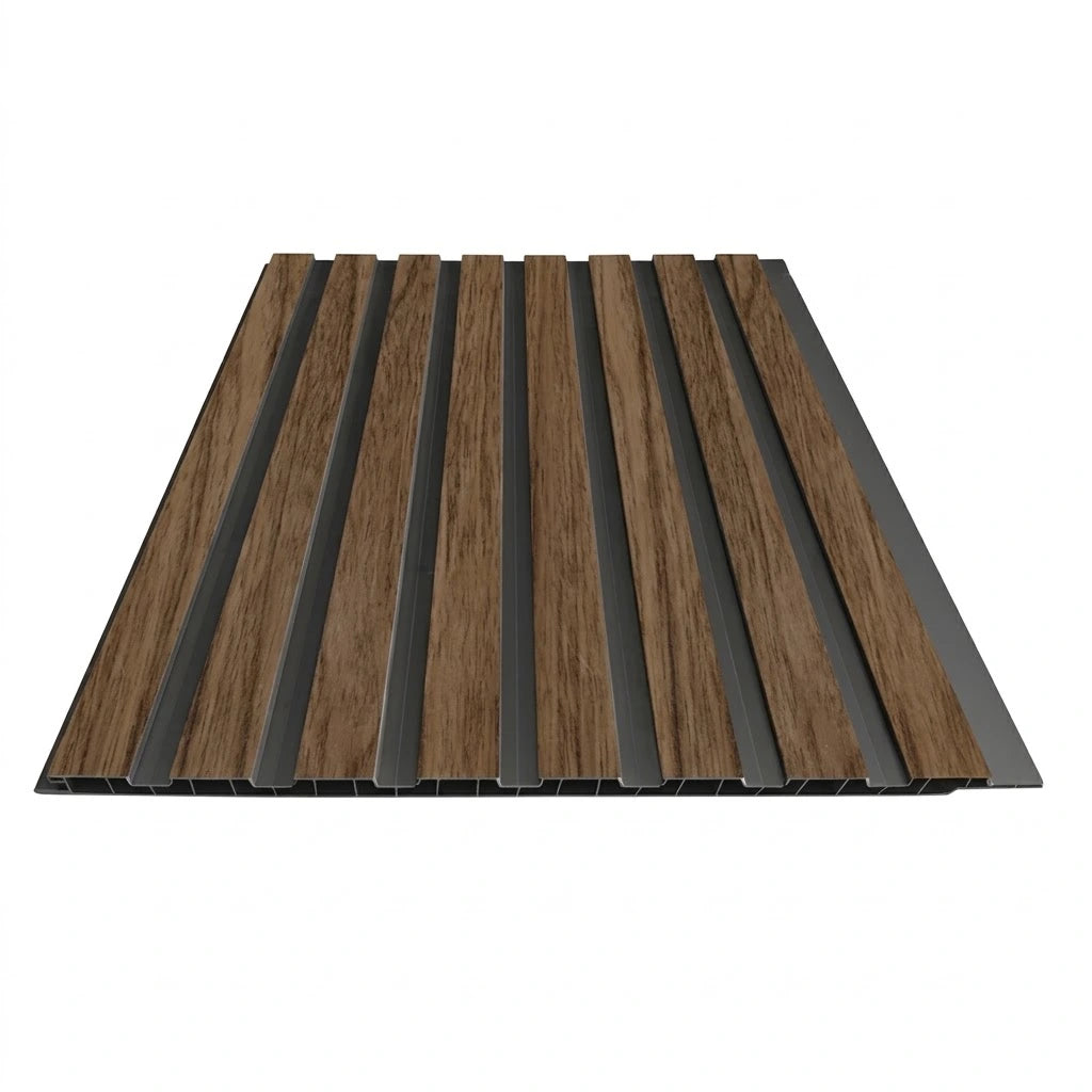 Walnut WPC slatted wall panel 30x240cm – Solid Furniture UK