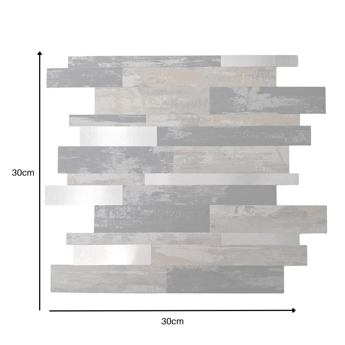 Washed Slate Mosaic Wall Tiles (30x30cm) by Solid Furniture LTD closeup view showing detailed texture and dimensions of 30cm x 30cm for precise installation.