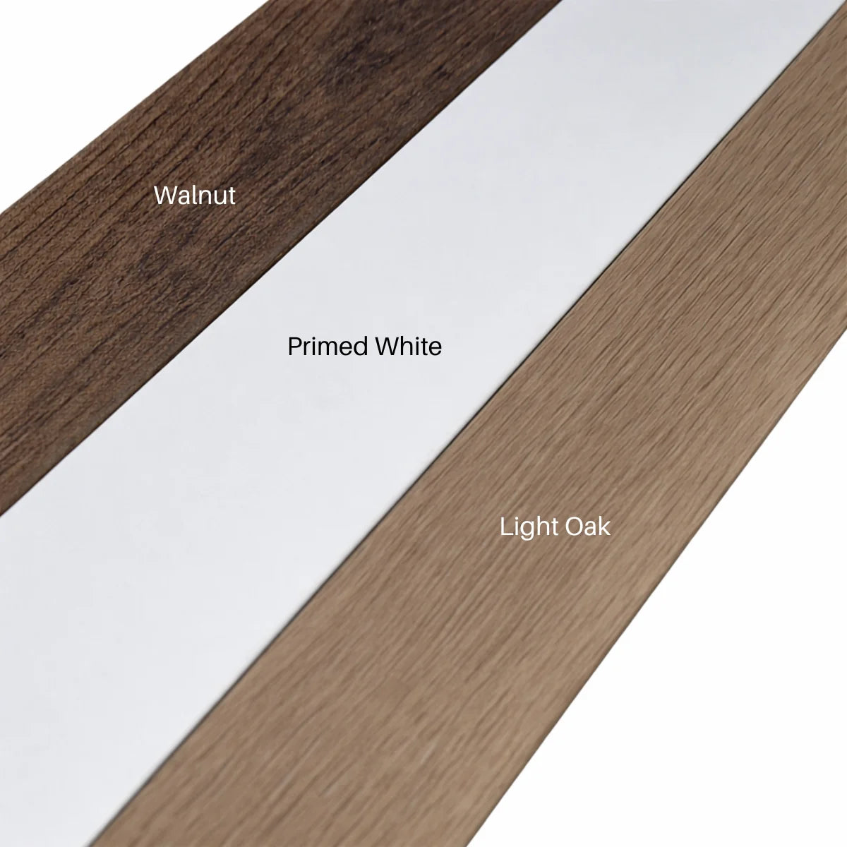 Wave wainscoting wall panels in White Primed, Light Oak and Walnut finishes