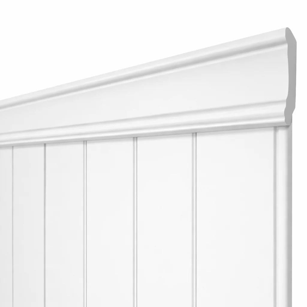 White slatted wainscoting wall panel main view by Solid Furniture UK