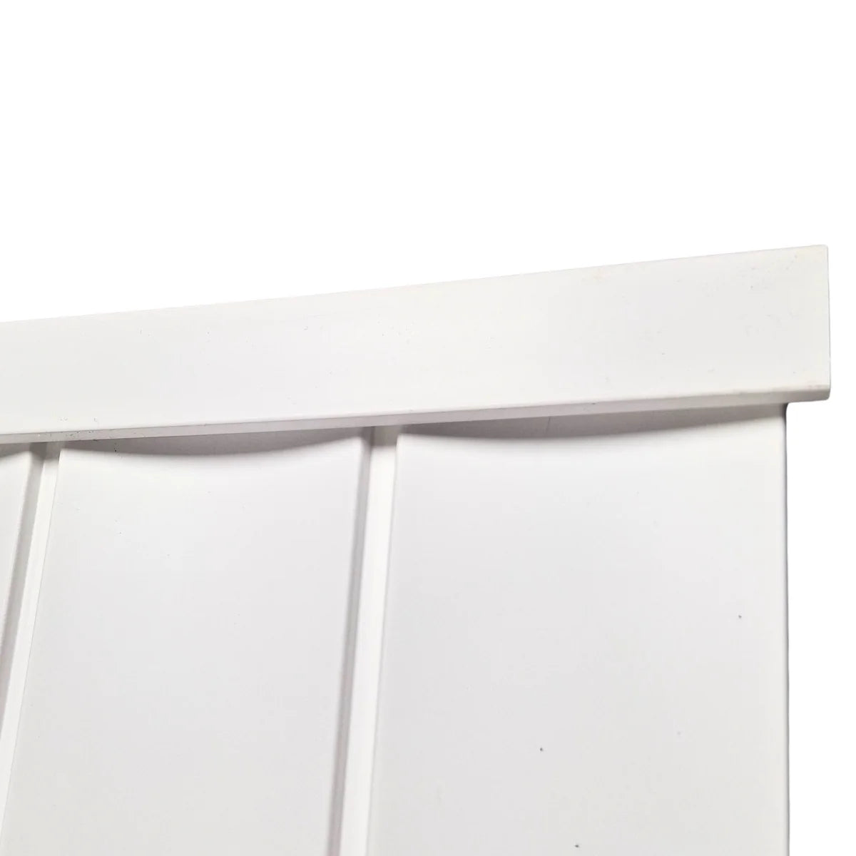 Close-up view of White Wave wainscoting wall panel
