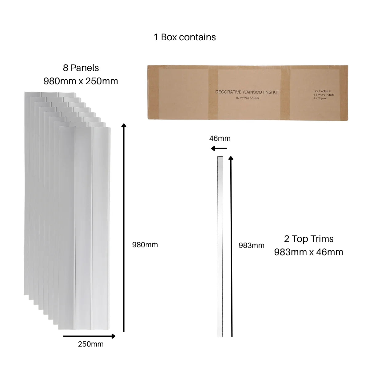 White Wave wainscoting wall panel dimensions