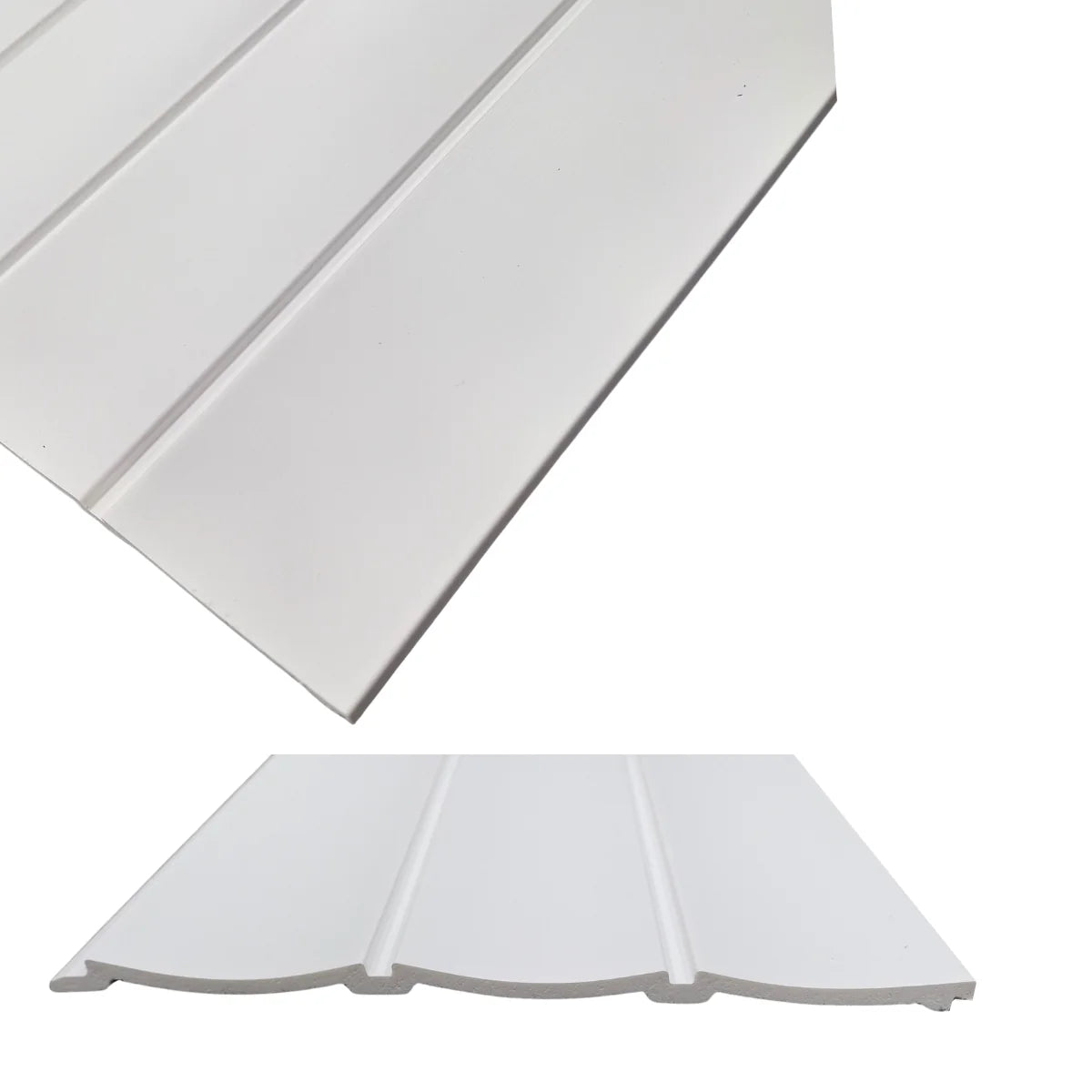 Angled view of White Wave decorative wall panel