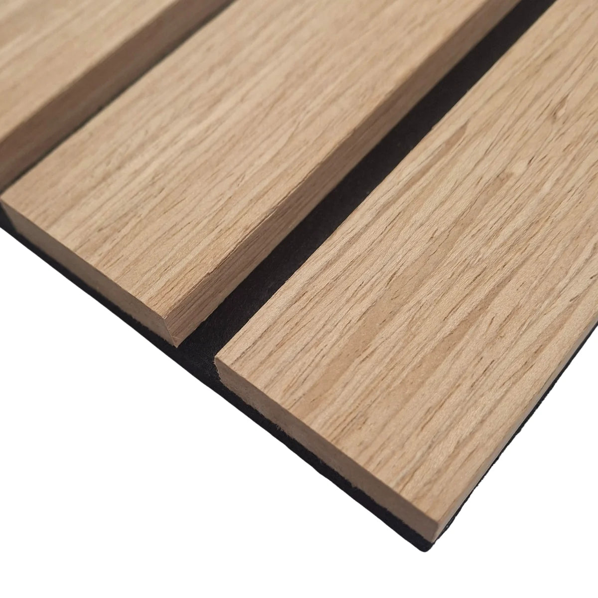 Close-up view of Solid Furniture UK wood veneer acoustic wall panel
