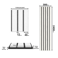 Solid Furniture UK wide slat wood veneer acoustic wall panel dimensions 30x240cm