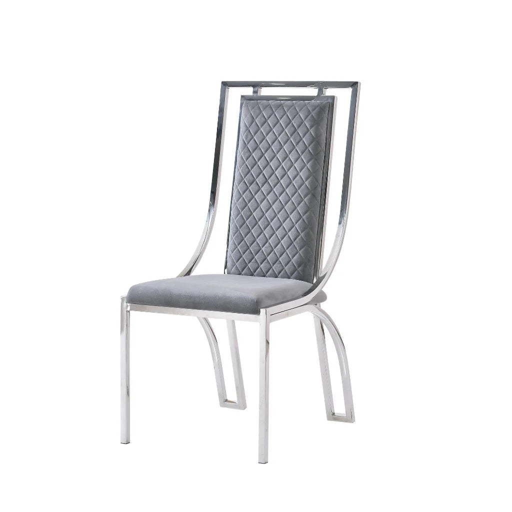 Windsor upholstered dining chair with silver frame from Solid Furniture UK featuring soft plush seating