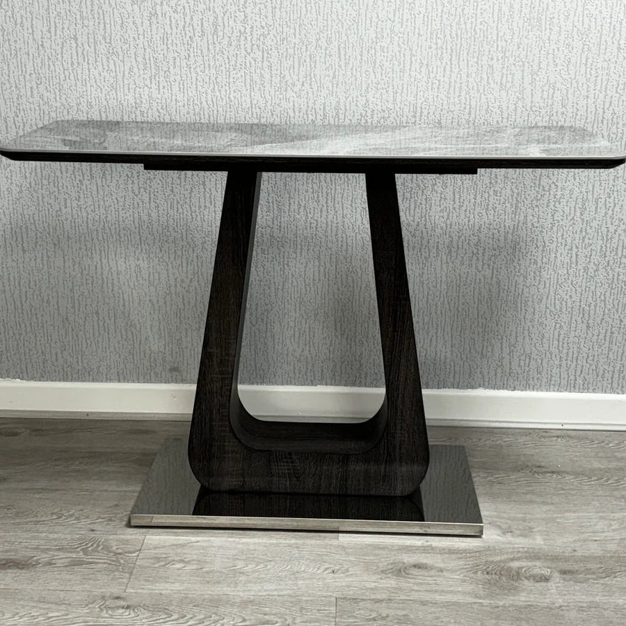 110cm Zermatt Console Table UK with grey ceramic top in a modern interior by Solid Furniture
